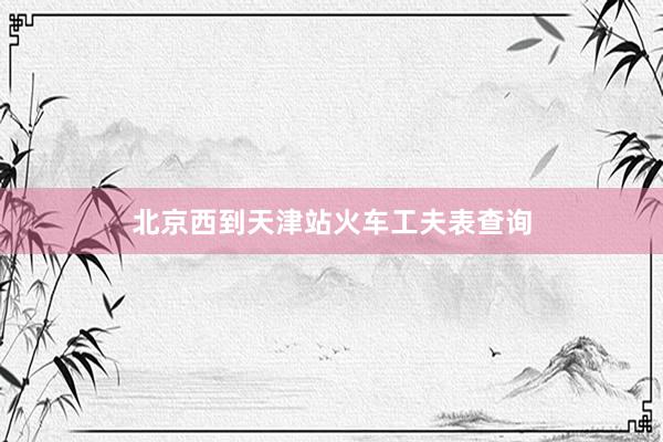 北京西到天津站火车工夫表查询